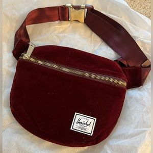 Herschel Supply Co. Red Velvet Belt Bag Fanny Pack Urban Outfitters